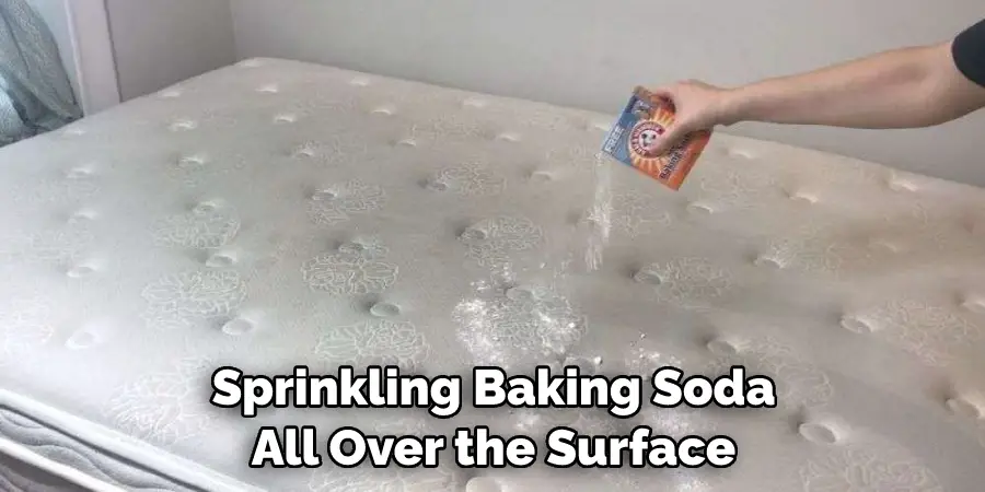 Sprinkling Baking Soda All Over the Surface